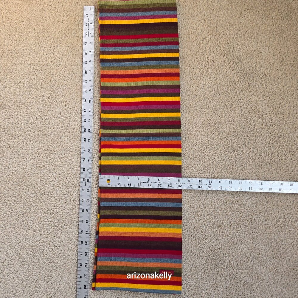 NWOT Mia Zia Merino Knit Stripe Scarf Belguim - Picture 5 of 11